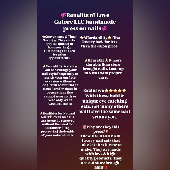 Handcrafted Press On Nails Red Short Square- Love Galore - Picture 5 of 5